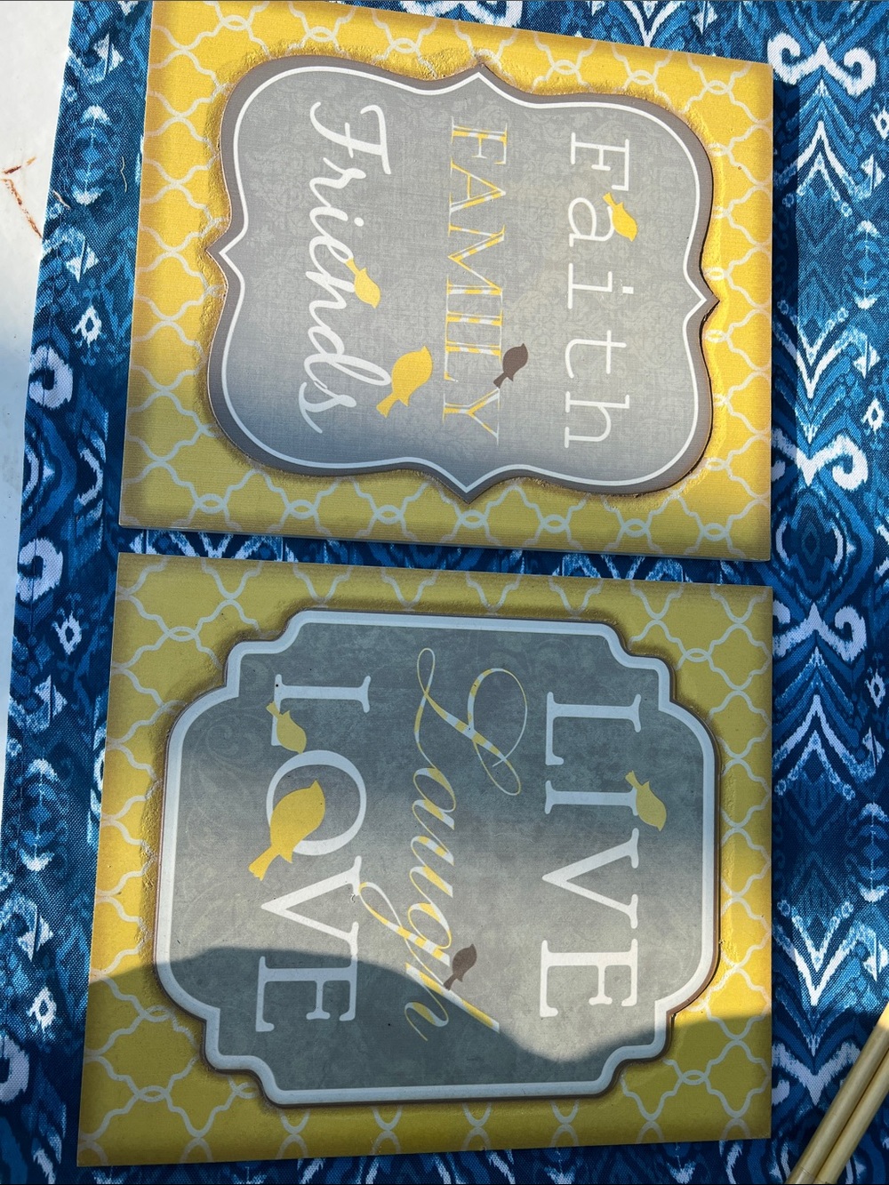 Yellow and Gray 'Faith Family Friends' & 'Live Laugh Love' Wall Art Set